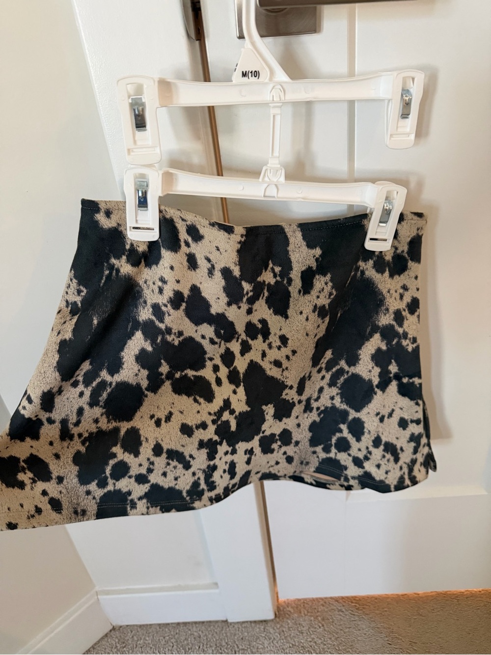 wild fable Black and Tan Cow Print Mini Skirt with built in shorts